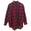 Check Pattern Long Sleeve Button Down Shirt L Red Men's Used
