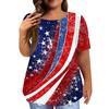 Women's Large Size T-Shirt Casual Tie-dye Round Neck Short Sleeve Top