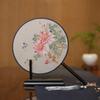 Suzhou-Double-sided Embroidery Hand Held Fan, Round Circular, Hand-embroidered Dance Silk Fan, Chinese Style Gifts, Hanfu Home
