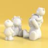 Fashionable 3D Bear Shape Designs Flexible Silicone Mold Portable Accessory for Crafting Resin and Plaster Ornaments
