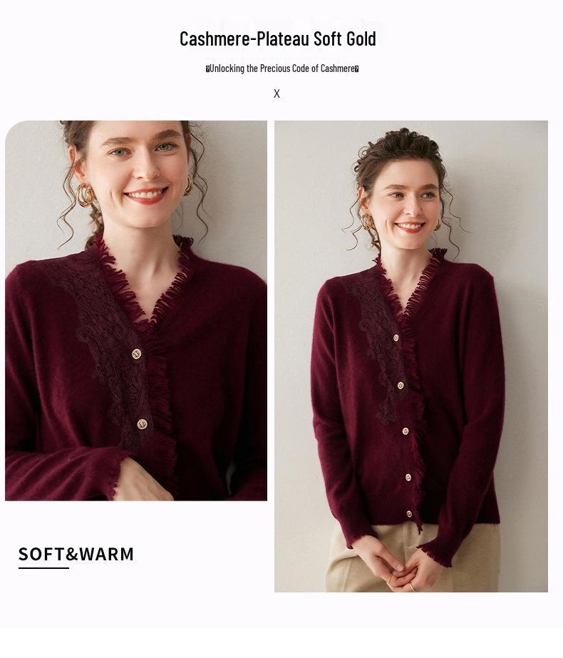 European & American Fashion Cashmere Women's Solid Color Knit Cardigan with Tassels - Loose & Slimming Single-Breasted Design