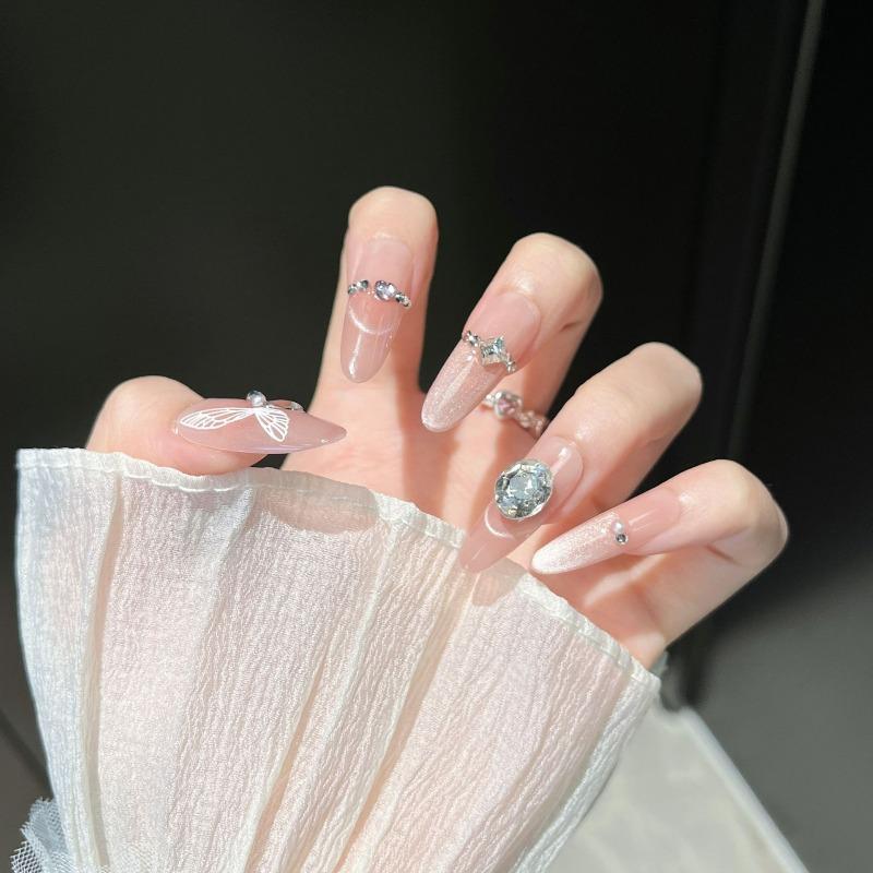 Cat's Eye Wearing Nail Pure Hand-made Nail Piece Fake Nail Wearing Nail Piece Advanced Sense Thin Dog Long