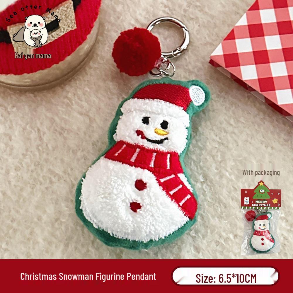 Tengyi Christmas Plush Doll Pendant - Cute Ornament & Versatile Keychain for Girls' Bags