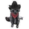 Raccoon Figurine Funny Lifelike Decorative Resin Wild Animal Statue Ornament for Desk Bookshelf