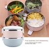 Tragbarer Lunchbox-Behälter aus Edelstahl, Bento-Box, Lebensmittelbehälter (2 Schichten 1400ml)