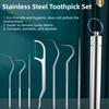 3/7pcs Reusable Toothpicks Pocket Set Stainless Steel Portable Teeth Cleaner for Tooth Oral Clean