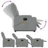 Vidaxl Lift-Up Massage Chair, Electric, Reclining, Light Gray