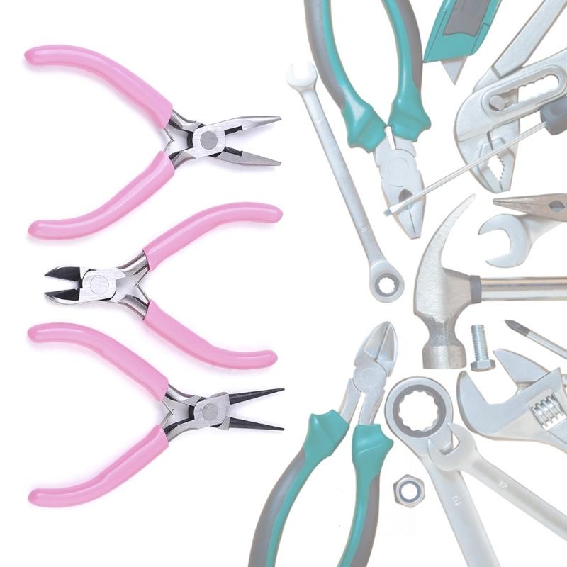 Professional Jewelry Pliers Sets DIY Jewelry Tools kit Round Nose Plier Wire Cutter Plier Side Cutting Plier Set