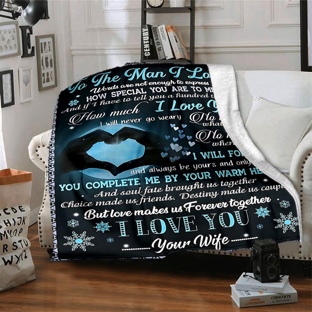 1PC Love Declaration, Romantic Gift Print Blanket, Soft Throw Blanket - Warm & Cozy for Couch, Bed, Office, and Travel Yy250912218