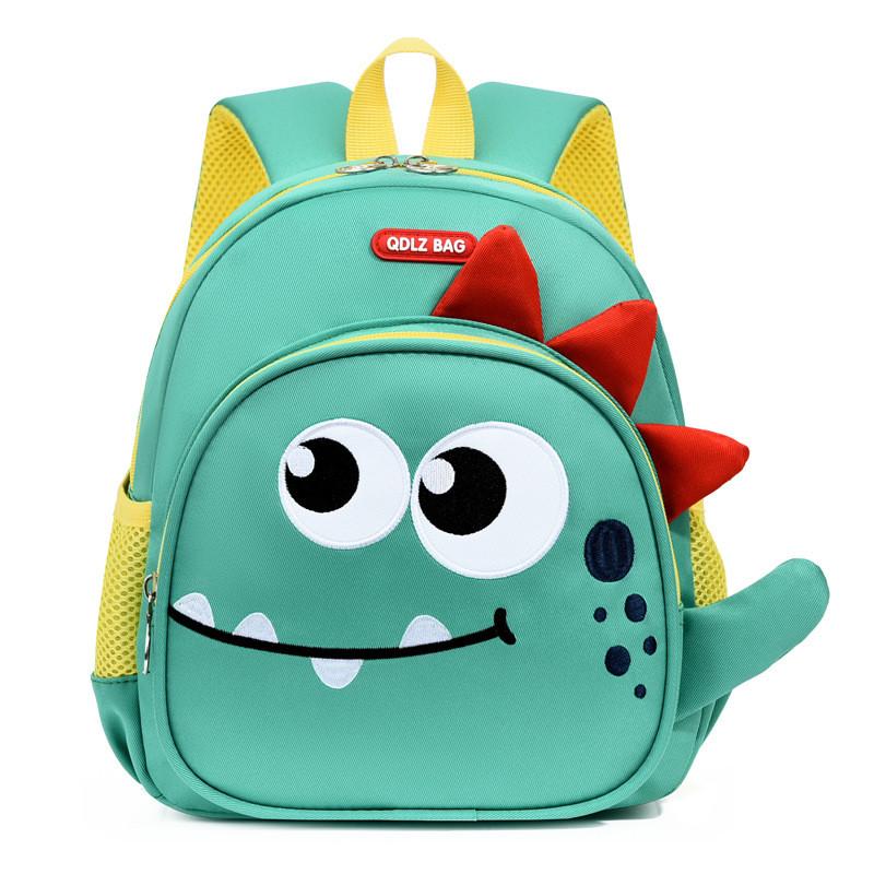 Cartoon Dinosaur Kuromi Kids Backpack With Breathable Oxford Fabric For Preschool Children Green