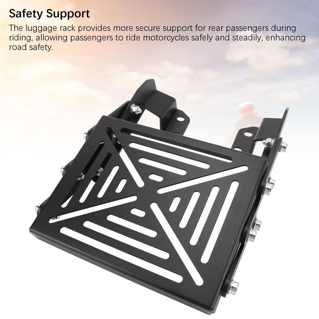 Aluminum Alloy Motorcycle Rear Luggage Rack, Foldable Rear Cargo Carrier Bracket for LC135 V2 V3 V4 V5 V6 V7, Compatible with Super73/S Electric Bikes