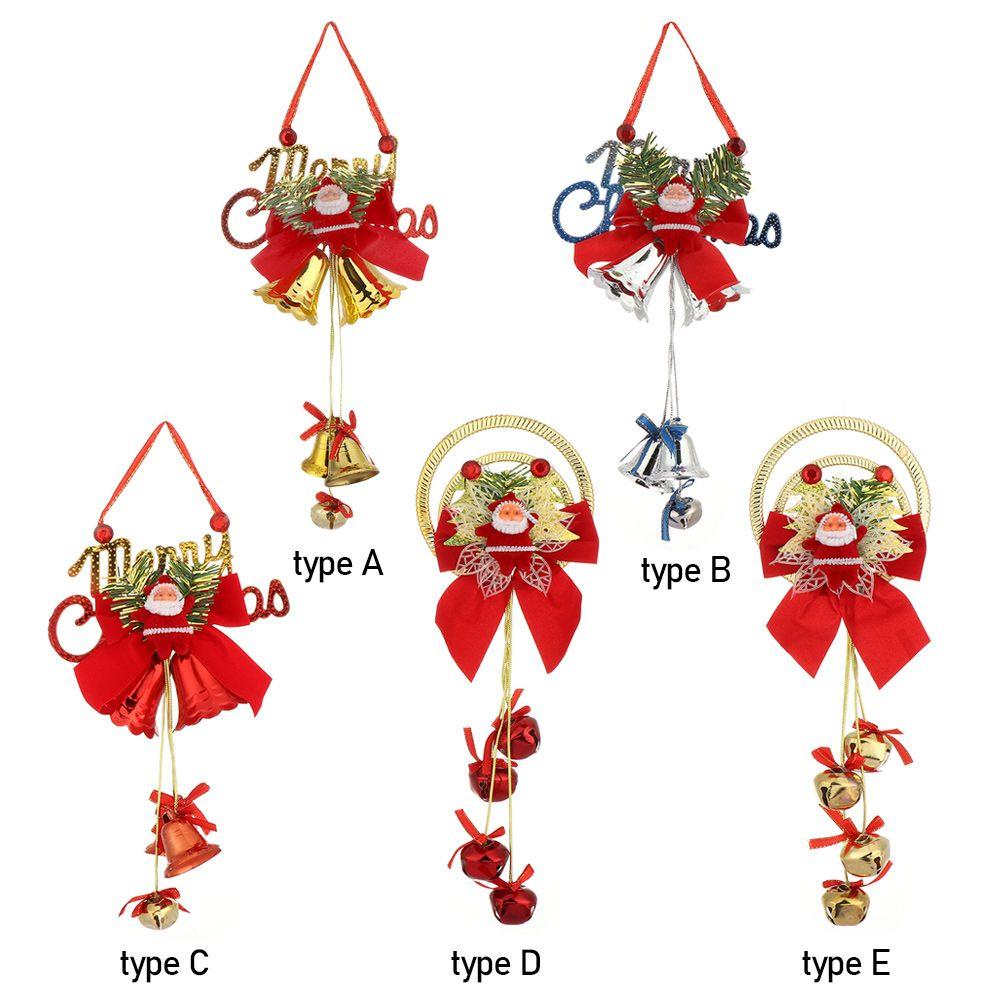 Door Ornament Christmas Pendant Christmas Decoration Gift Tree Pendant Santa Claus Small Bell Xmas Decor
