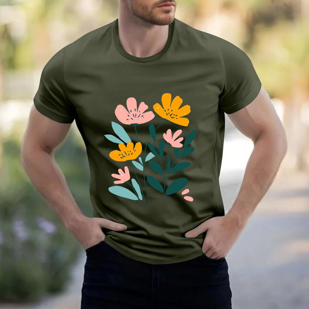 Herr Ståkrage Kortärmad Skjorta Lös Fritid Semester Skjorta Man