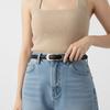 Elegant Genuine Leather Belt With Alloy Pin Buckle And Versatile Style For Work And Casuals