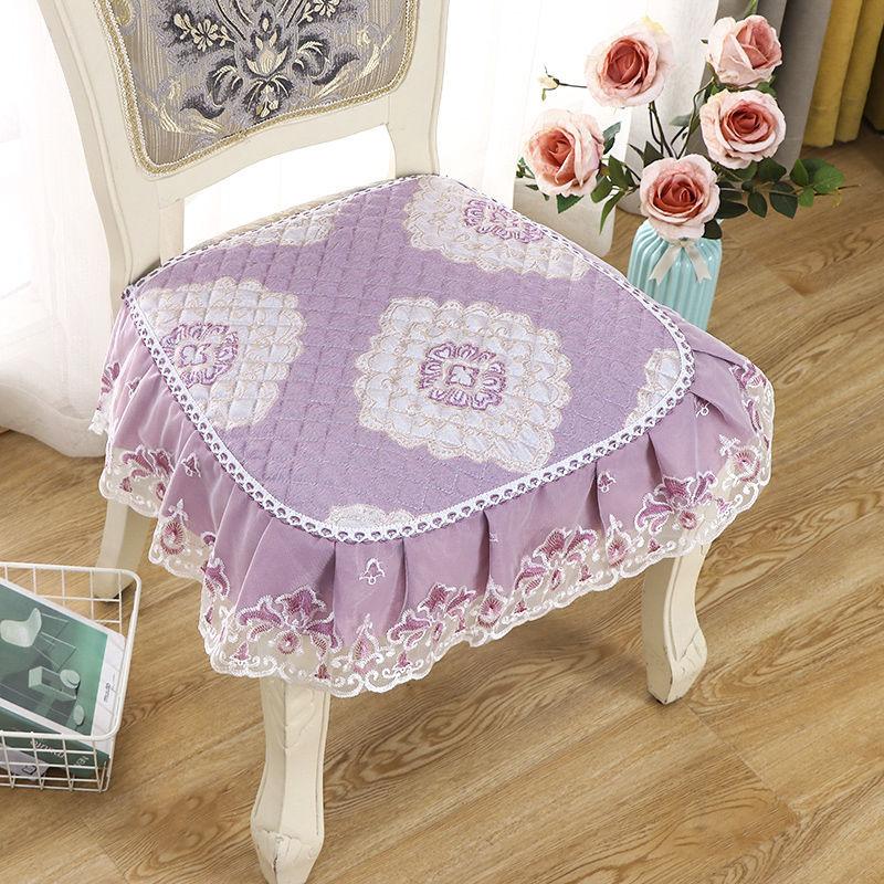 Dining Chair Cushion European Printed Seat Cushions with Lace Quality Four Seasons Stool Seat Mat Non-slip Buttocks Pad