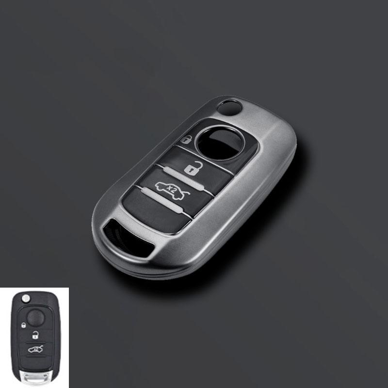 

Grey Tpu Key Case For Fiat Tipo 3Button Car Key Cover For Fiat Tipo Flip Folding Holder Keychain Accessories