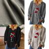Trendy Womens Christmas Wine Glass V-neck Long Sleeve Pullover Blouse Tops