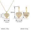 Luxury European and American Love Jewelry Set, Peach Heart Exquisite Shining Necklace Women, Elegant Temperament Sweet Earrings