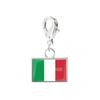 Braccialetto con Charm Bandiera in Acciaio Inossidabile con Moschettone, Gioiello Ciondolo Paese per Regalo di Viaggio Accessorio Stile