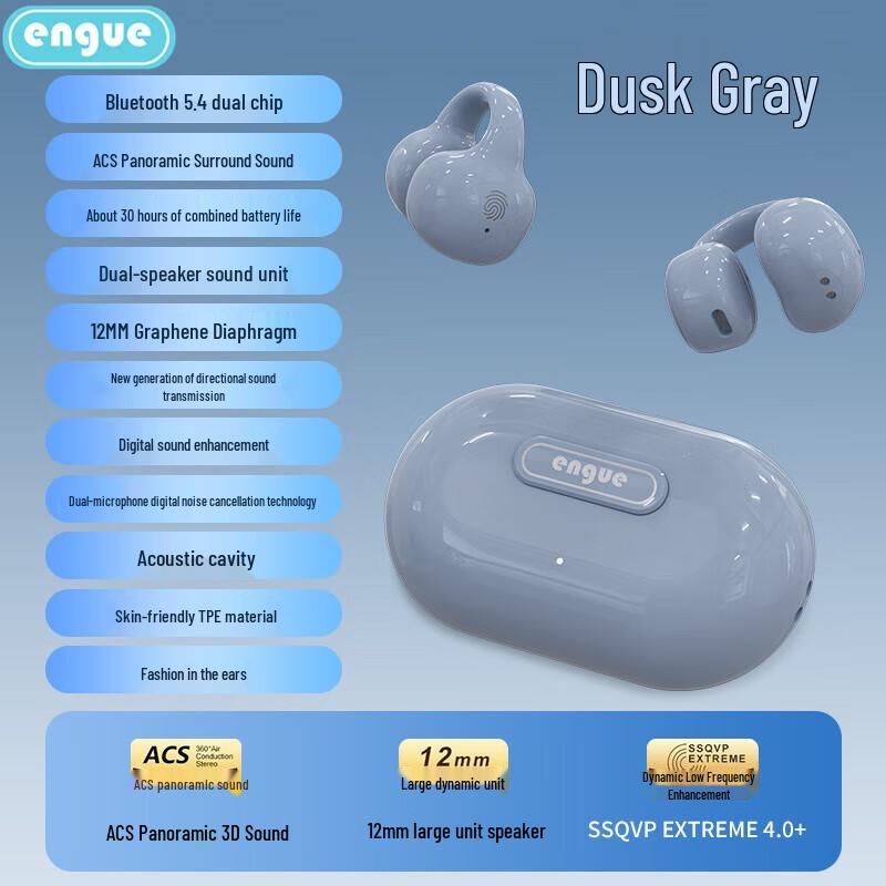 

Engue Open-Ear Bluetooth Clip-On Headphones