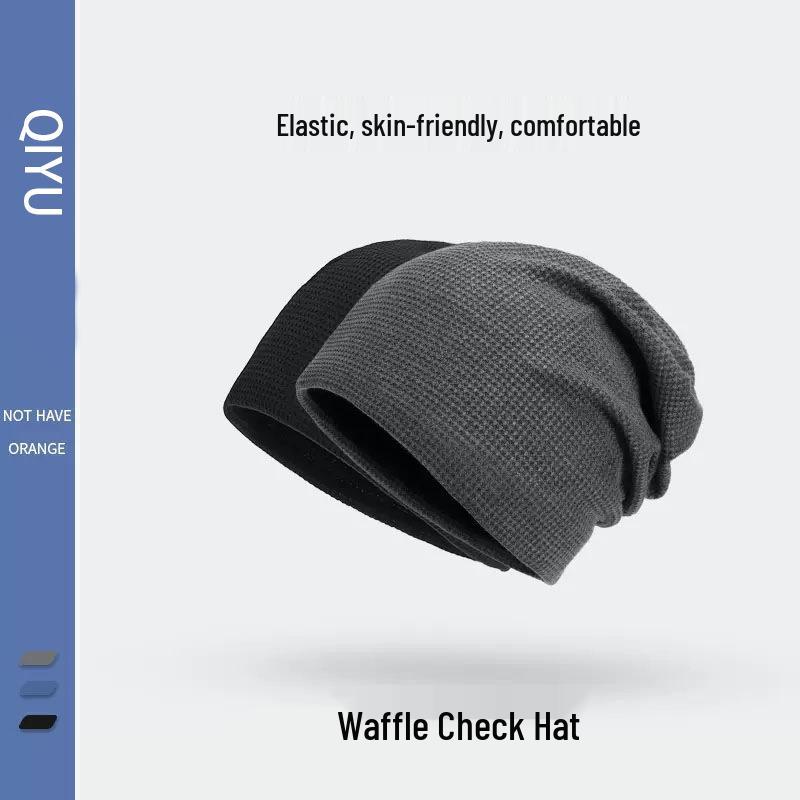 Unisex Waffle Knit Hat: Slimming Design, Large Fit, Breathable, Warm for Autumn & Winter