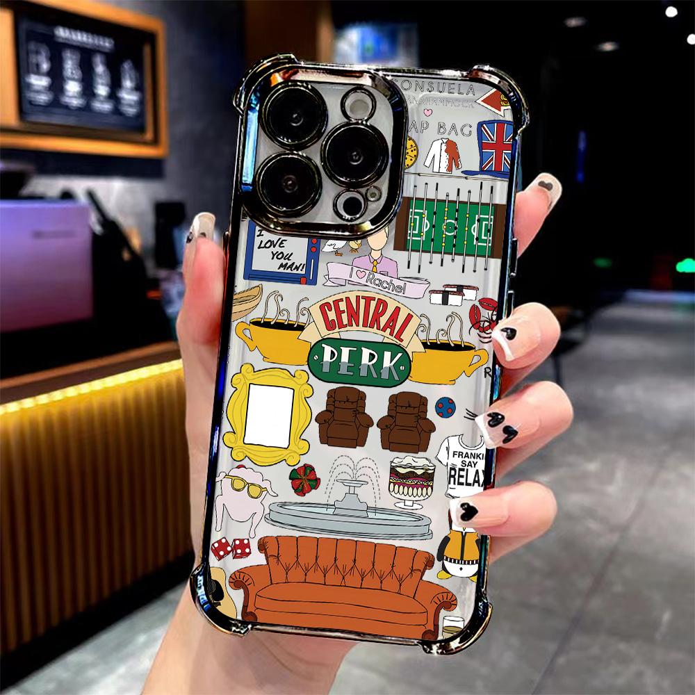 Friends Hot TV Show Plating Phone Case For Samsung A37 A57 A07 A36 A16 A06 A35 A55 A25 A26 A15 A54 A34 A24 A14 A05 A04 4G 5G