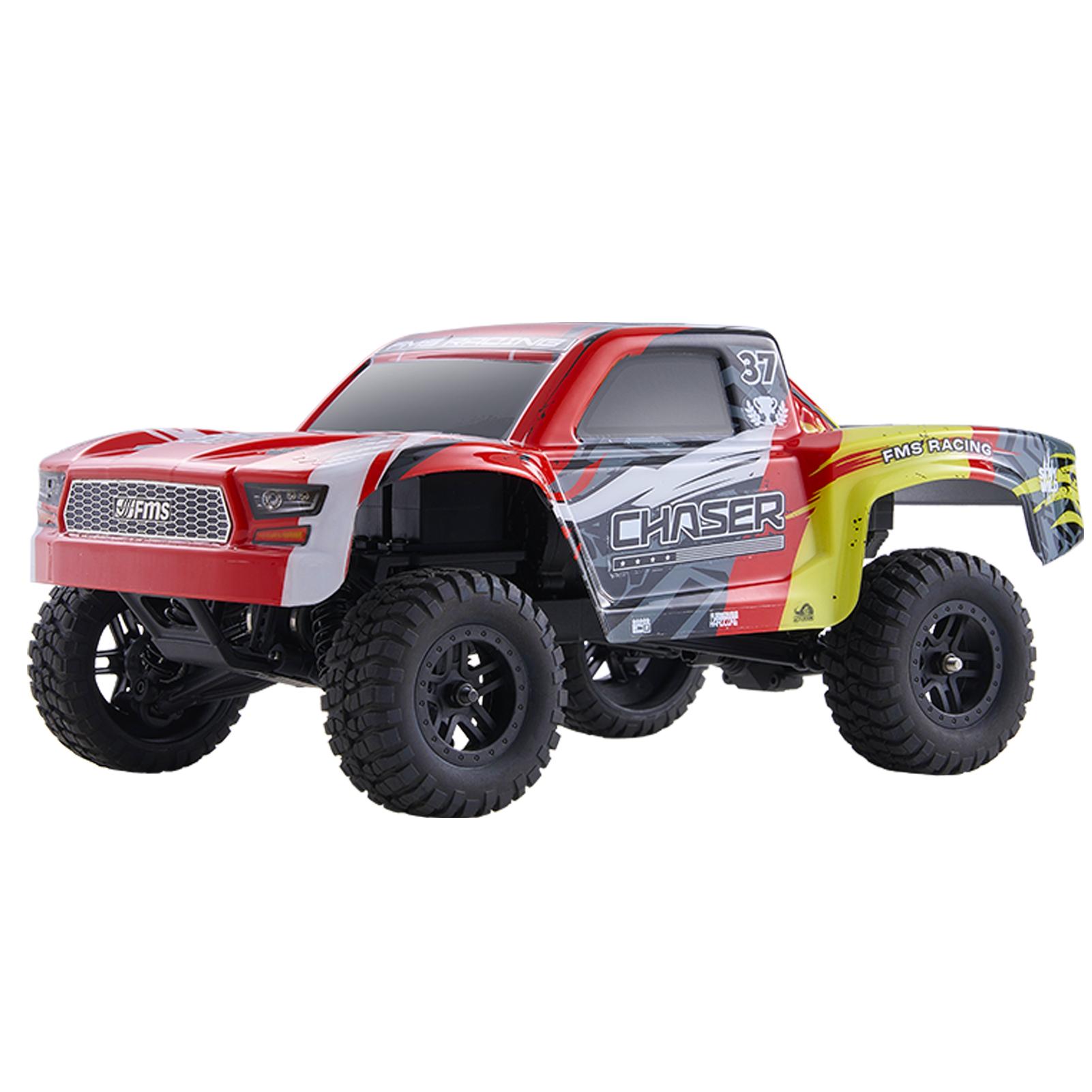 

1/24 Fsc24 Chaser Short Course Truck для Fms Fsc24 RTR 4WD внедорожник с металлическим двойным сервоприводом, электрический автомобиль с дистанционным управлением красный