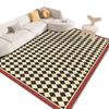 Checkerboard Crystal Velvet Carpet Simple Large Area Bedroom Living Room Floor Mat Nordic Home Balcony Cloakroom Carpet