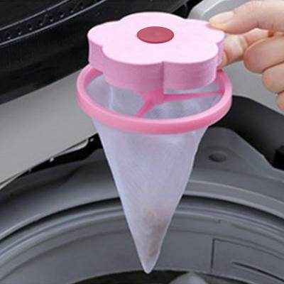 Washing Machine Pet Fur Catcher Reusable Flower Shaped Floating Lint Filter Mesh Bag Hair Filter for Dog Cat Fur Hair Collector