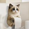 Cat Toilet Paper Holder Cat Funny Paper Towel Holder Wall Mount Tissue Dispenser Rack Resin Animal Statue Room Decor