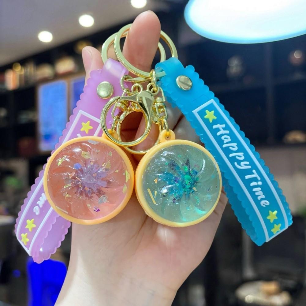 3D Flashing Baozi Key Ring LED Flashing Squeeze Toy Fidget Toy Steamed Bun Key Chain Car Keys