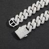 Street Rock Hip Hop Jewelry 20mm Wide Heavy Thick Rhombus Miami Cuban Chain Bracelet Iced Out Prong Cuban Link Bracelet