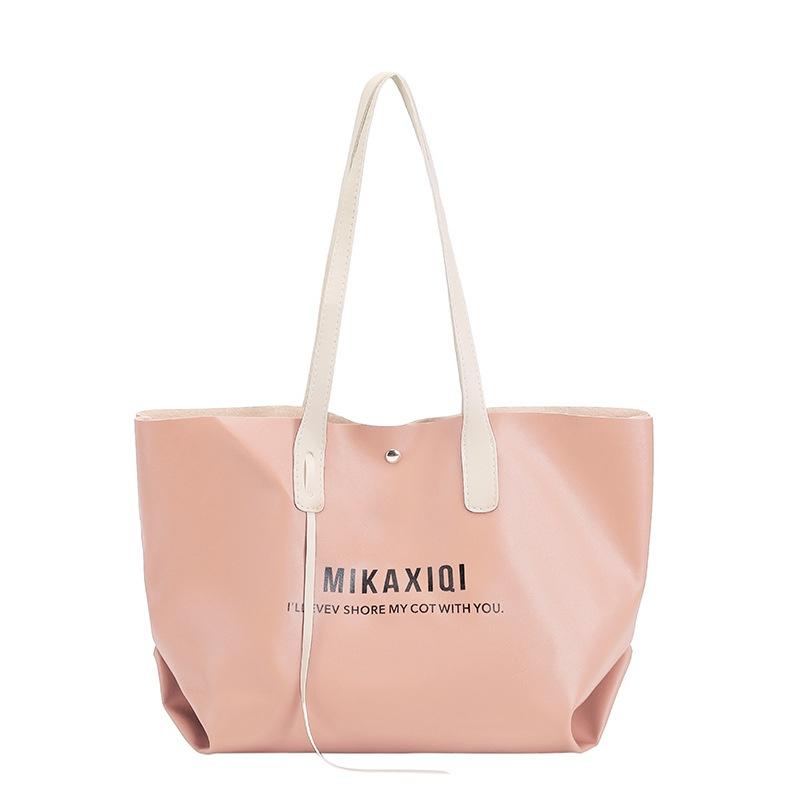 1pc New Style Big Capacity Pu Shoulder Bag for Women Handbag Shopping Bag