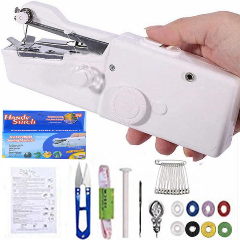 

Набір швейної машинки Портативна Міні Ручна Електрична Побутова Швейний Інструмент (без батареї) White standard