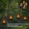 4 Stück Retro Solar-Hängelaternen Outdoor Wasserdicht Rostiges Eisenkugel-Kerzen-Teelicht für Garten Terrasse Zaun Hof Baum Dekor Leuchte