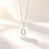 Round Pendant Necklace with Micro-Set Cubic Zirconia Letter D