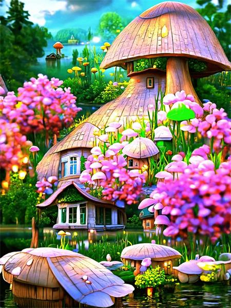 

Алмазная живопись Дом Мультфильм Пейзаж Полная квадратная/круглая вышивка Садовый пейзаж Мозаика Домашний декор Full Round 20x30CM