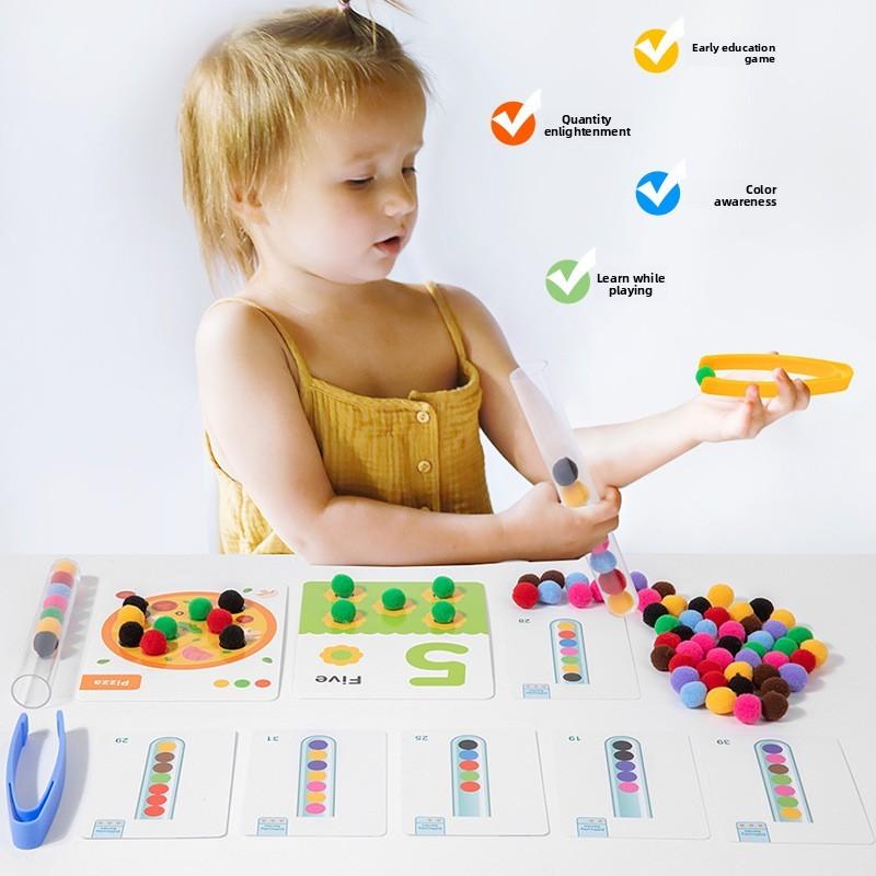 Learning Kids Game Toy With Soft Balls Beads For Enhance Color Recognition Shape