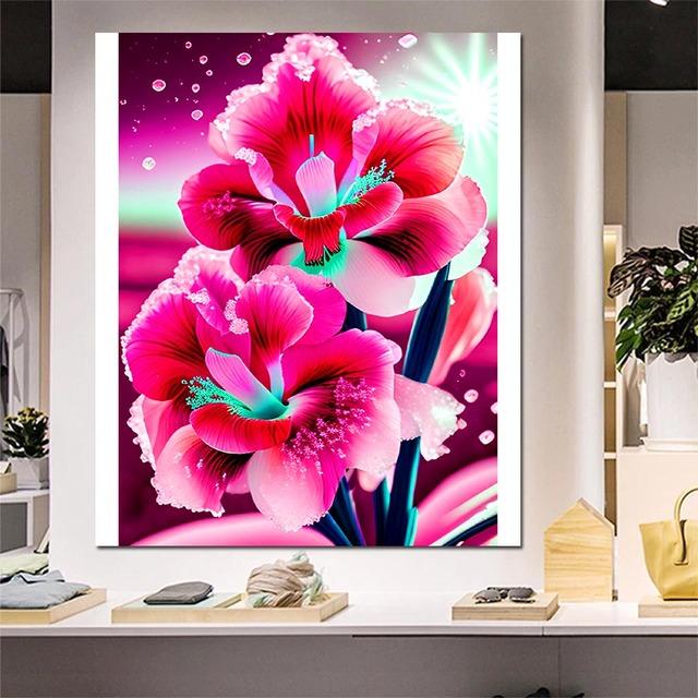 New Arrivals 5d Diamond Painting Blue Red Iris Diamond Art Flowers Embroidery Diamond Mosaic Full Cross Stitch Home Decor
