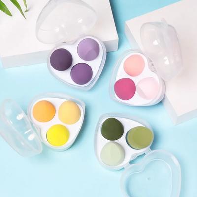 3 Pezzi Spugna Trucco a Cuore Uovo di Bellezza Puff Cosmetico Spugne Morbide per Fondotinta Puff per Cipria Accessori per Trucco da Donna Strumenti di Bellezza