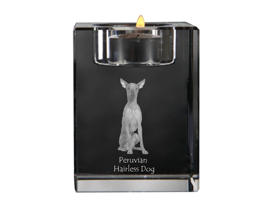 Peruvian Hairless Dog, Peruvian Viringo, Naked Dog – Candle holder with dog photo, crystal tealight holder | Art-Dog