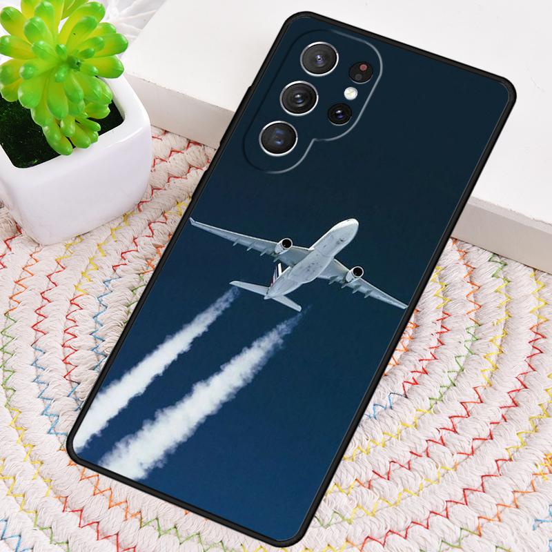 Aircraft Airplane Fly Travel Phone Case for Samsung Galaxy note 10 pro S26 Ultra S23 S24 FE S25 S21 S22 PLUS shockproof Cove