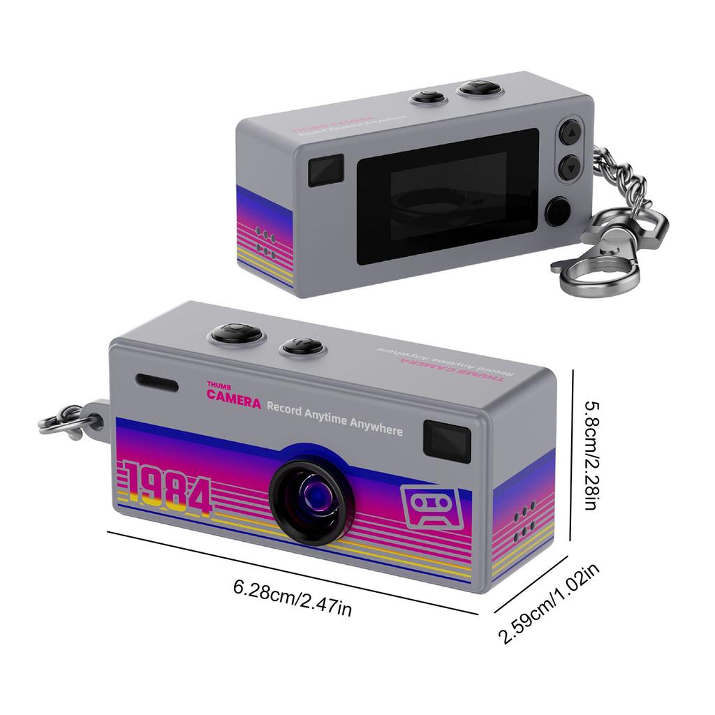 Mini Keychain Thumb Camera with 1080P HD Video Recording and 130 Degree Wide Angle Lens TFT LCD Display Screen for Students 2025