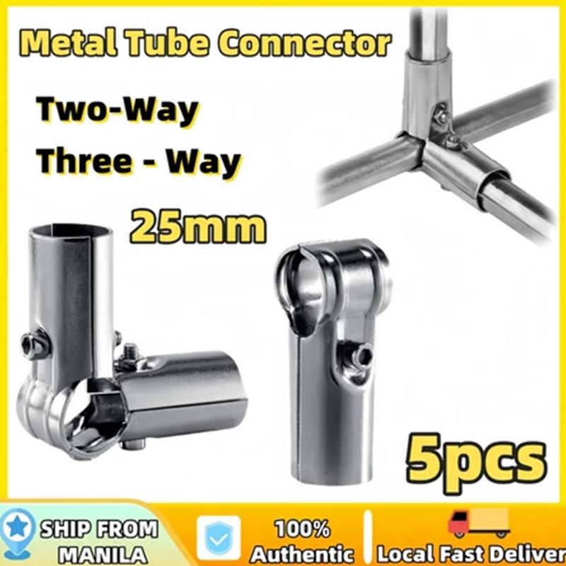 5Pcs/10Pcs 25Mm Structural Pipe Connectors Metal Tube Connector Pipe Rod Support Fixed Clamp Connector Fittings