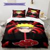 Naruto Cloud Power Pattern Bedding Quilt Set Quilt Cover Pillowcase Home Birthday Gift(1 * Duvet Cover + 2 * Pillowcase, Without Core)