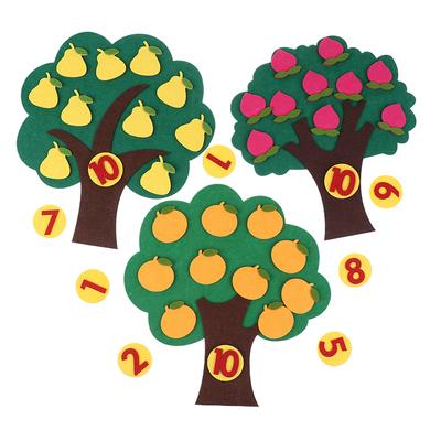 1 Satz Kindergarten Farbe Zahl Frucht Kognitive Lehrmittel Verfügbar Obstbaum Puzzle Filz Kinder Frühe Bildungsspielzeuge