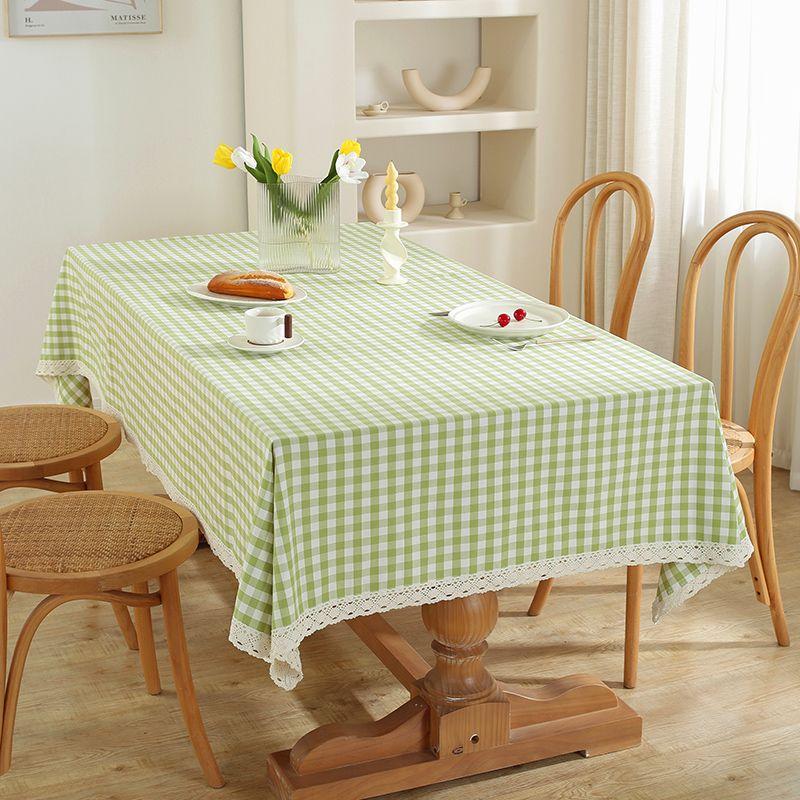 

Скатерть Скатерть Хлопково-льняная ткань Скатерть для рукоделия Скатерть для журнального столика Прямоугольная Кантри стиль и Простая Интернет-знаменитость Ins Клетчатая ткань Green Mini 90*90cm