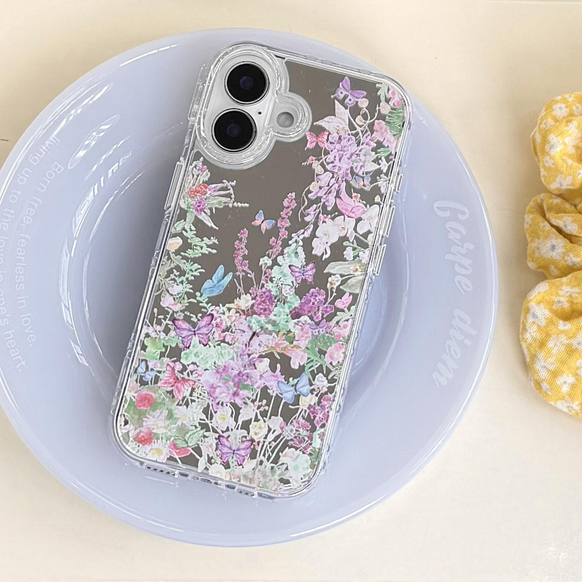 

Monet Flower Butterfly iPhone 17 Pro Max Case, Glitter Lens, Drop-Proof for Apple 16 Pro and 15. 14promax