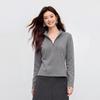 Qiushuiyiren Women's Half-Zip Mock Neck Brushed Knit Sweatshirt