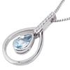 [Your and My Jewelry Box] Natural Blue Topaz Necklace Pendant - Pear-Shaped Single Stone - Cubic Zirconia 8 Stones [Jewelry]